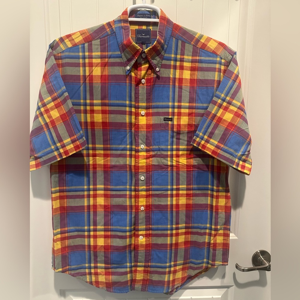 Faconnable Multicolor Plaid Button Down Shirt - image 1